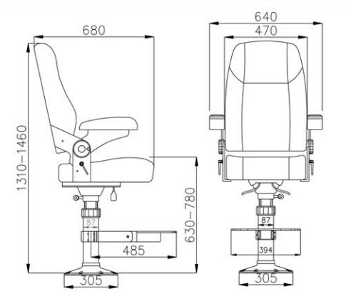 Marine Driving Chair TX118A305A